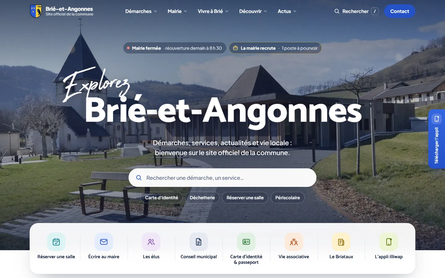 Le site Mairie de Brié-et-Angonnes sur ordinateur