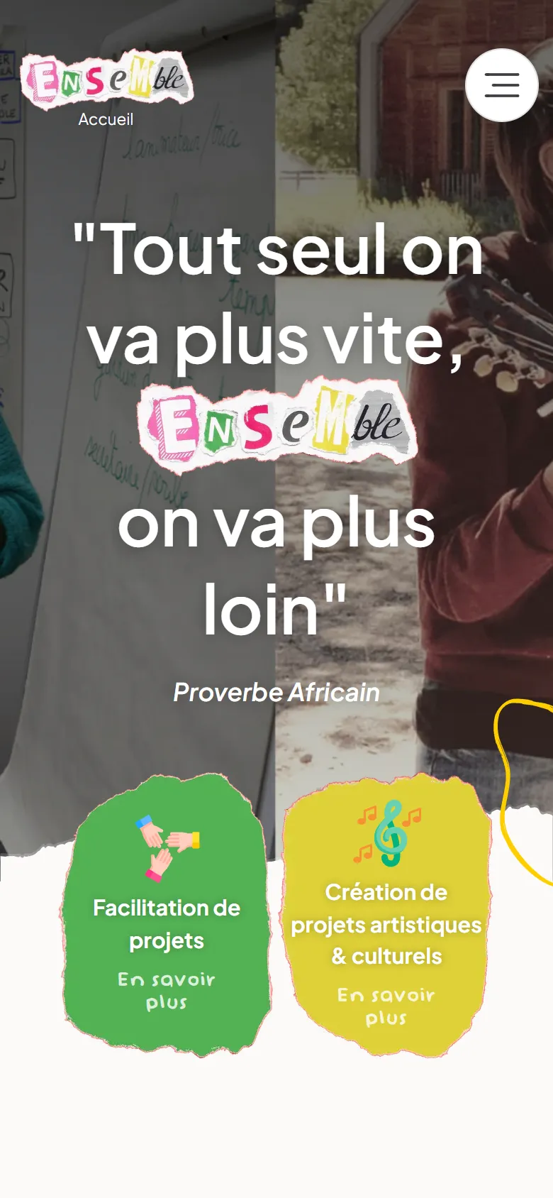 Le site Ensemble sur téléphone