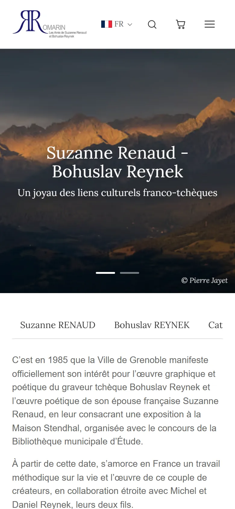 Le site Romarin sur téléphone